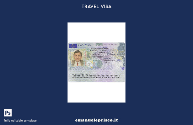 modello di visto Schengen per la Croazia in stile verificato